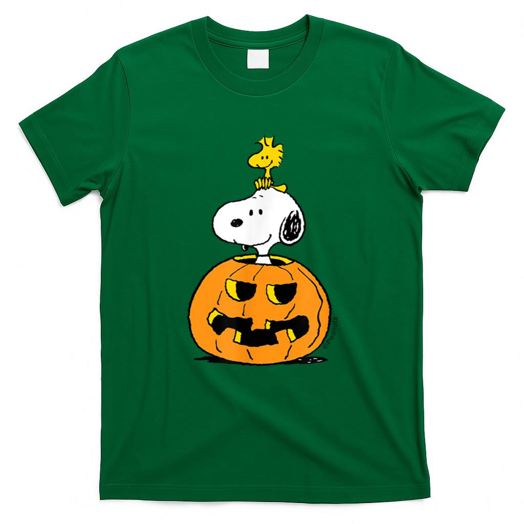 Halloween Shirt - Peanuts - Halloween - Snoopy Woodstock Pumpkin T-Shirt