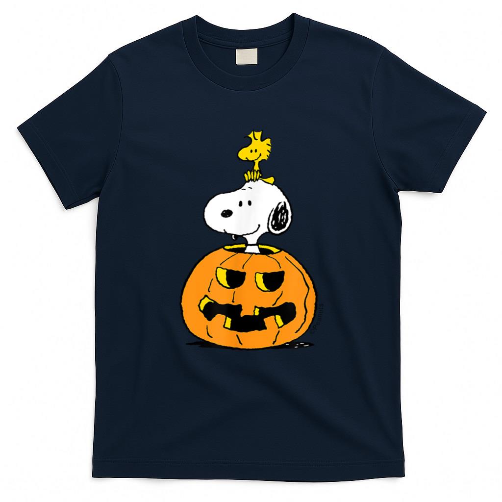 Halloween Shirt - Peanuts - Halloween - Snoopy Woodstock Pumpkin T-Shirt