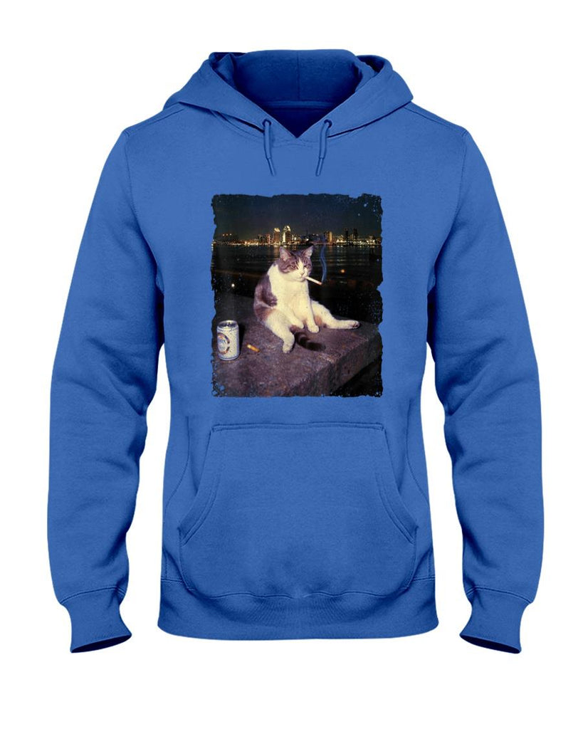 Funny Tees - Cigarette Kitten Funny Smoking Cat Meme Stupid Brainrot T-Shirt