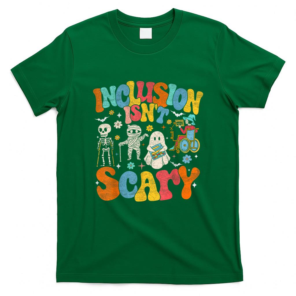 Halloween Shirt - Inclusion Isn't Scary Ghost Mummy Halloween SLP Sped Teacher T-Shirt