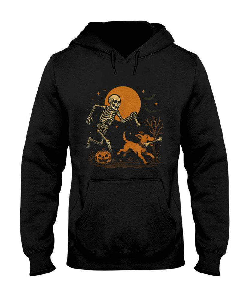 Pet Mom Halloween Shirt - Skeleton Chasing Dog Funny Halloween Dog Mom Pet Lover Pug T-Shirt