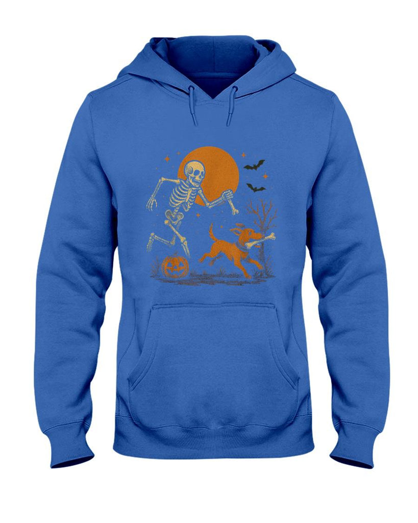 Pet Mom Halloween Shirt - Skeleton Chasing Dog Funny Halloween Dog Mom Pet Lover Pug T-Shirt