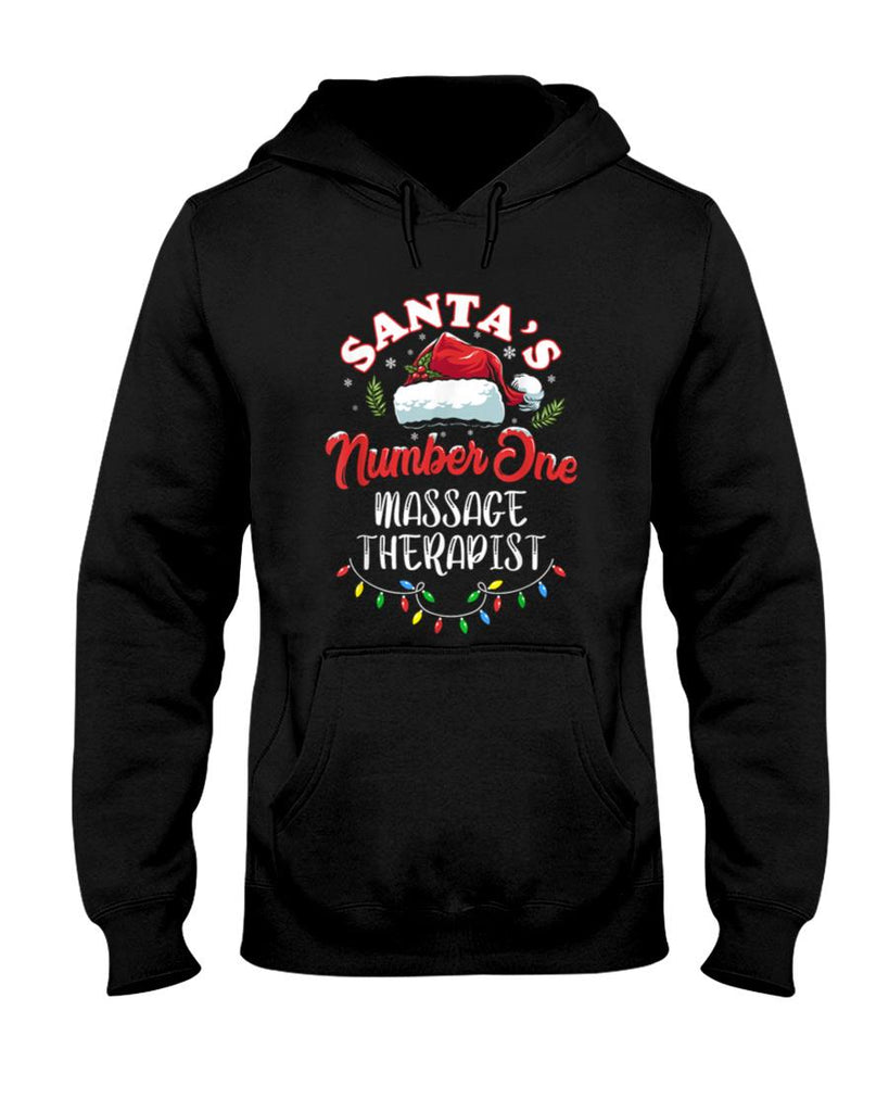 Masseuse Christmas Gift Santas Number One Massage Therapist T-Shirt