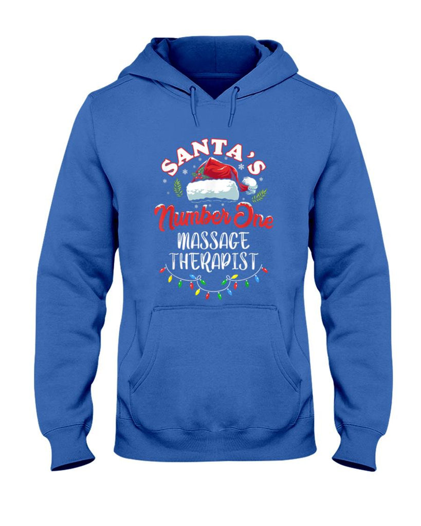 Masseuse Christmas Gift Santas Number One Massage Therapist T-Shirt