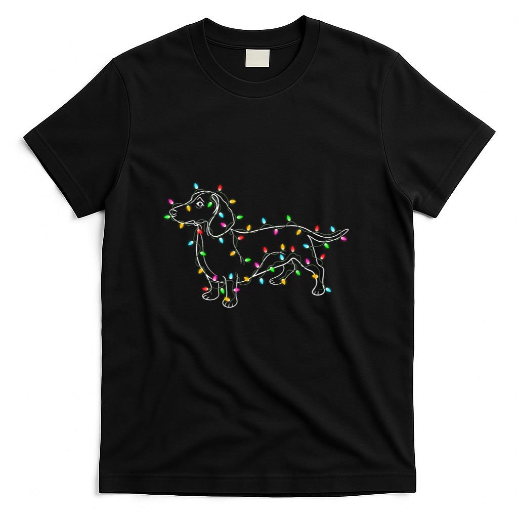 Dachshund Dogs Tree Christmas Sweater Xmas Gifts For Pet Dog T-Shirt for Men Women Kids