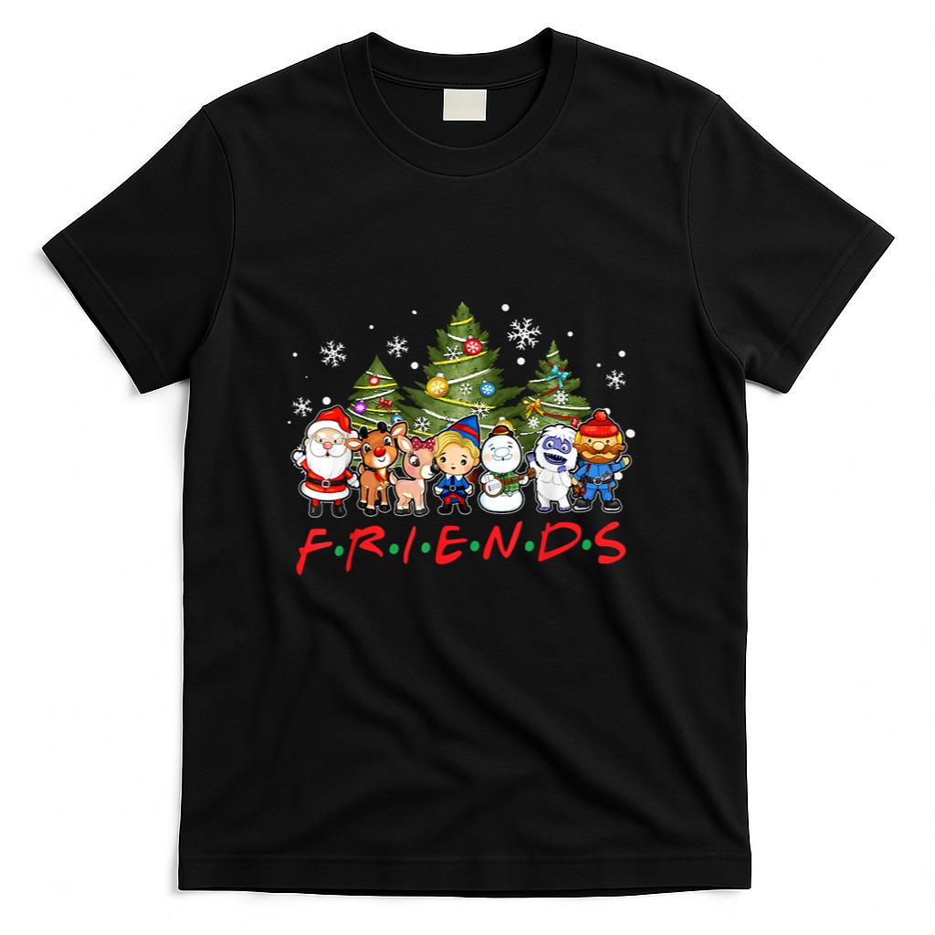 Christmas Santa Friends Rudolph Snowman Family Xmas Holiday T-Shirt