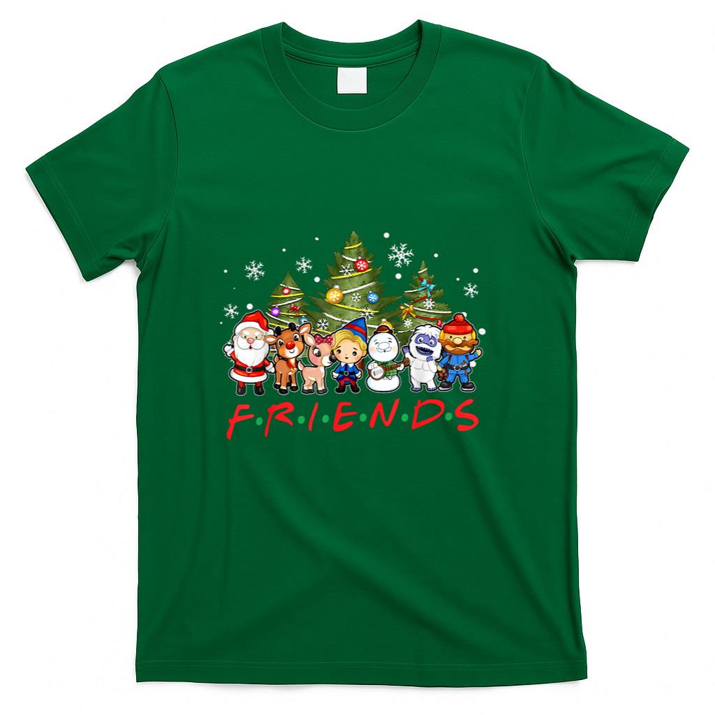 Christmas Santa Friends Rudolph Snowman Family Xmas Holiday T-Shirt