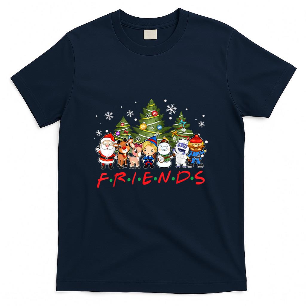 Christmas Santa Friends Rudolph Snowman Family Xmas Holiday T-Shirt