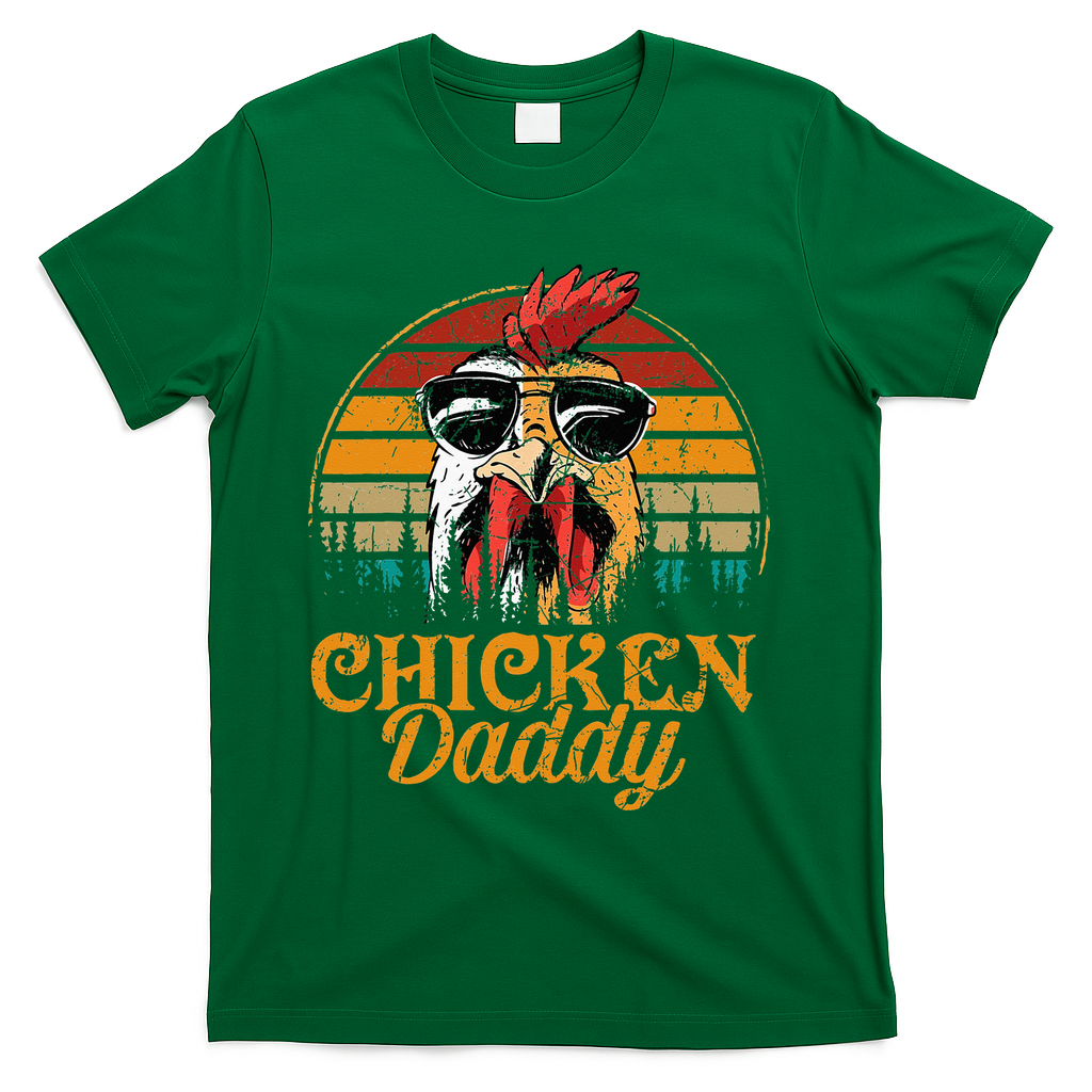 Chicken Daddy Vintage Poultry Farmer Funny Fathers Day T-Shirt
