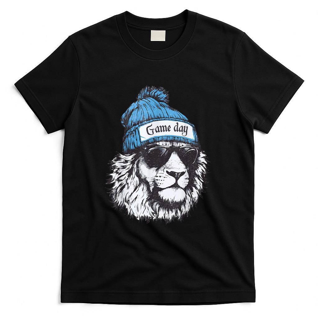 Touchdown American Football Game Day Thanksgiving Lion Cool T-Shirt