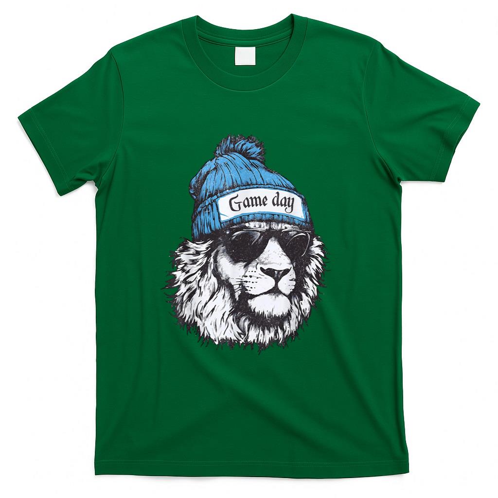 Touchdown American Football Game Day Thanksgiving Lion Cool T-Shirt