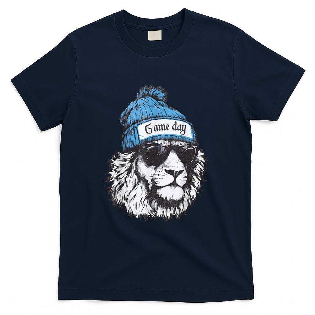 Touchdown American Football Game Day Thanksgiving Lion Cool T-Shirt