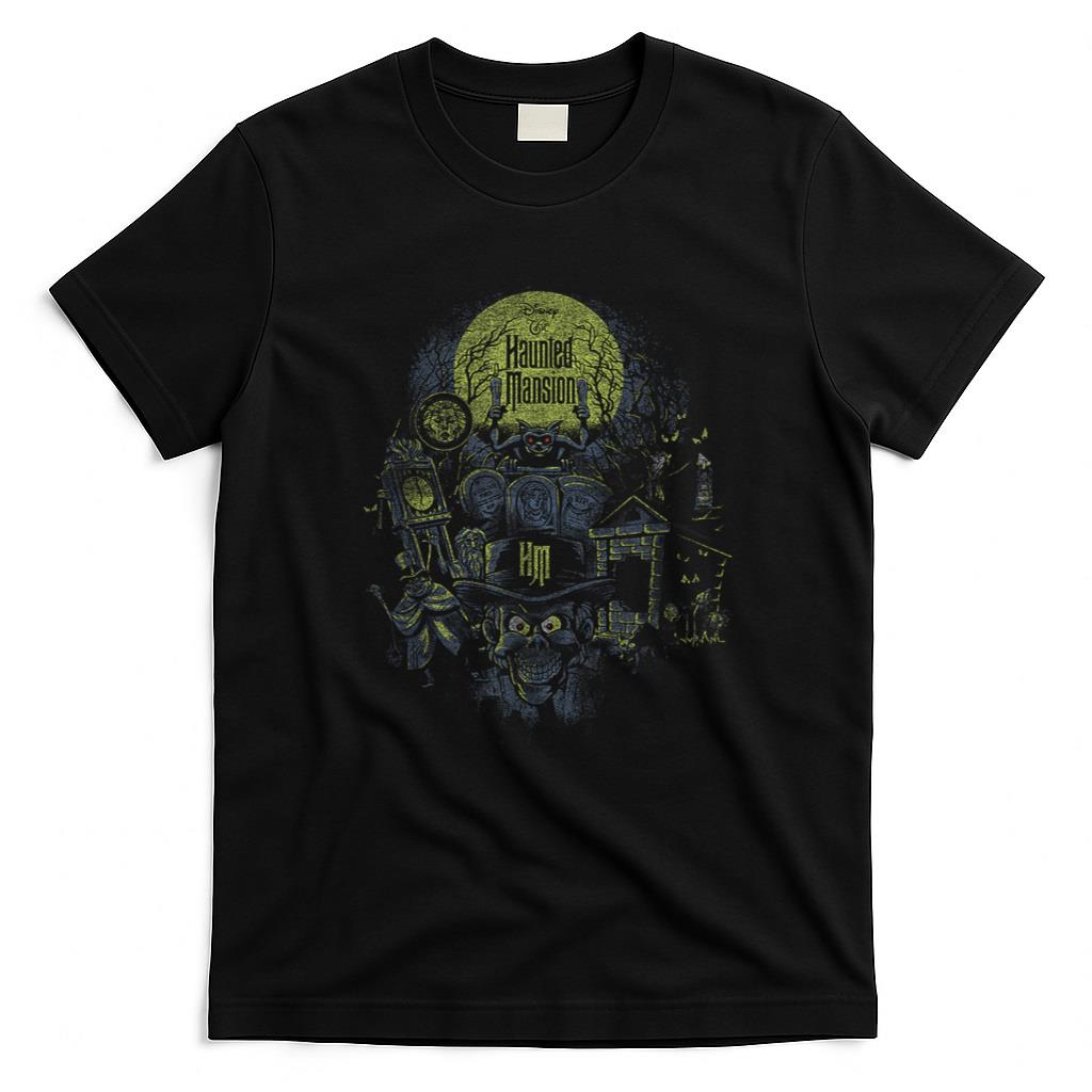 Halloween Shirt - The Haunted Mansion Halloween Haunted Montage Retro Poster T-Shirt