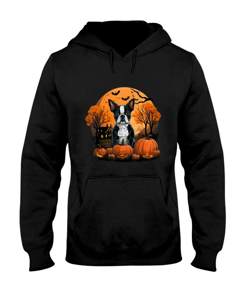 Pet Mom Halloween Shirt - Pumpkin Boston Terrier costume on Boston Terrier Halloween T-Shirt