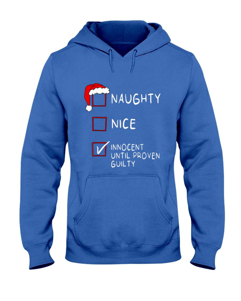 Naughty Nice Innocent Until Guilty Xmas Men Women Christmas T-Shirt