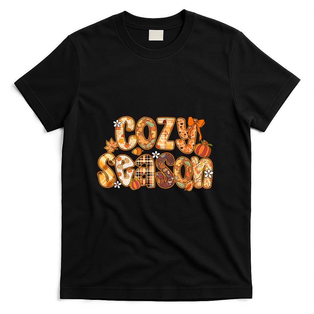 Cozy Season Autumn Fall Vibes Halloween Thanksgiving Pumpkin T-Shirt