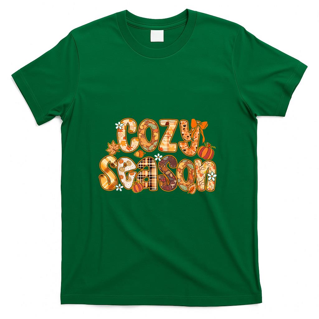 Cozy Season Autumn Fall Vibes Halloween Thanksgiving Pumpkin T-Shirt