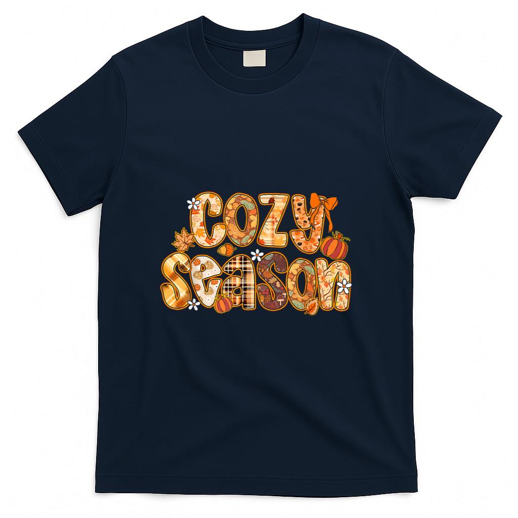 Cozy Season Autumn Fall Vibes Halloween Thanksgiving Pumpkin T-Shirt