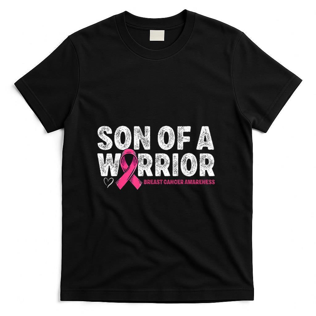 Son Of A Warrior Breast Cancer Awareness Pink Ribbon Mom T-Shirt