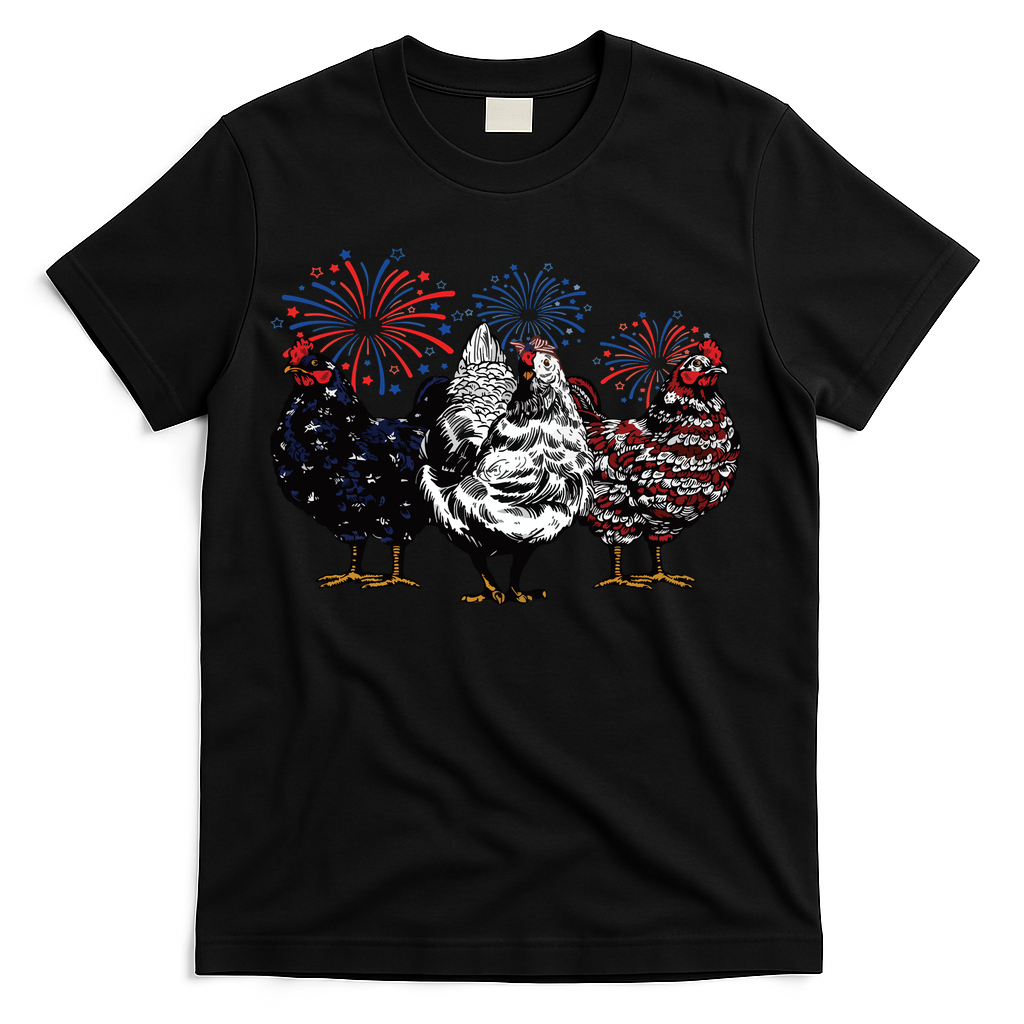 4th Of July Chicken Fourth Of July Patriotic Mom T-Shirt
