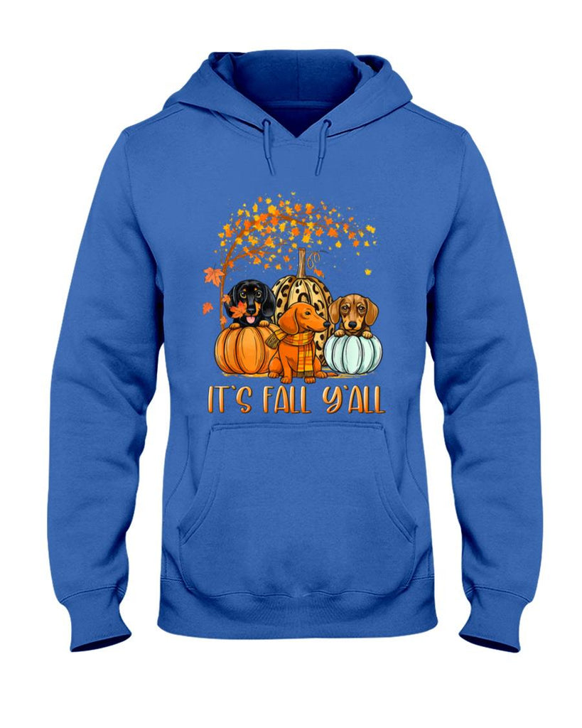 It’s Fall Y’all Autumn Dachshund Pumpkins Fall Women Girls T-Shirt