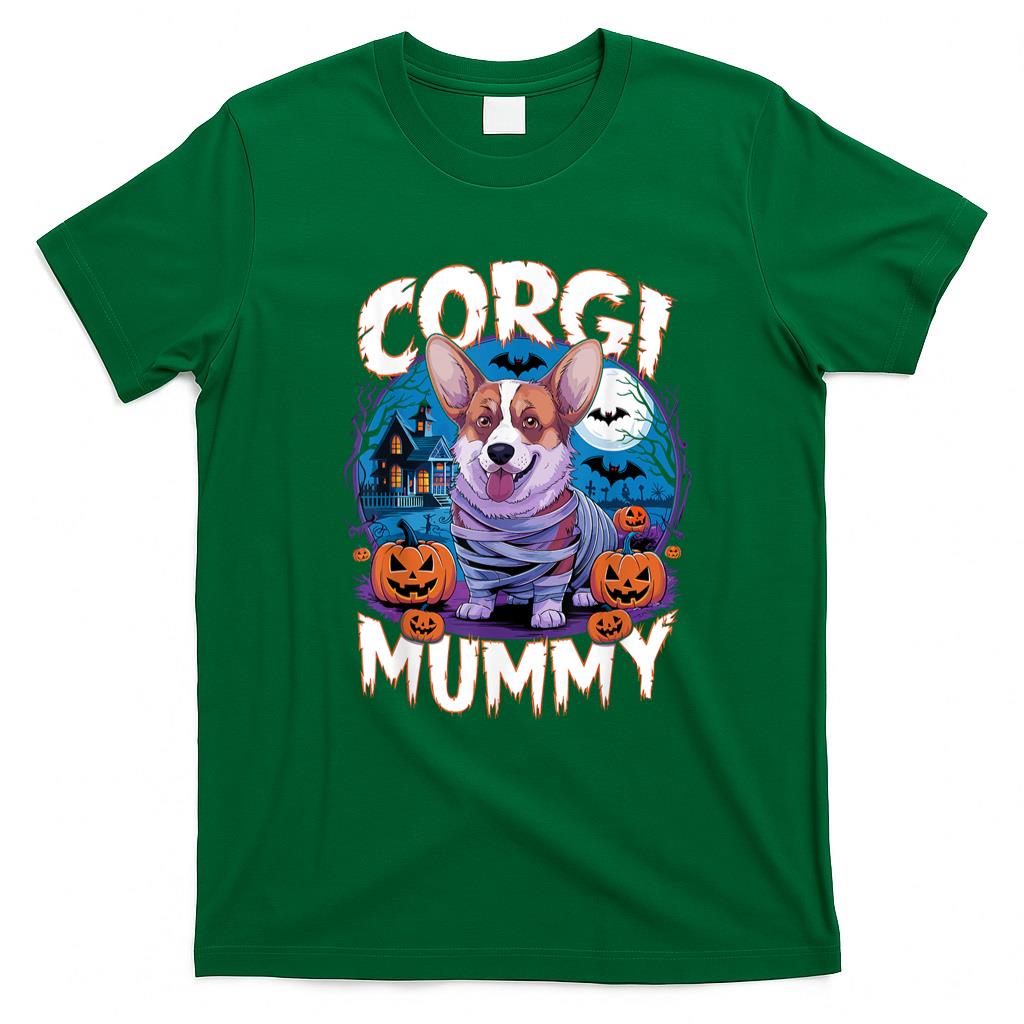 Pet Mom Halloween Shirt - Corgi Mummy Scary Halloween Costume Dog Owner Welsh Corgi T-Shirt