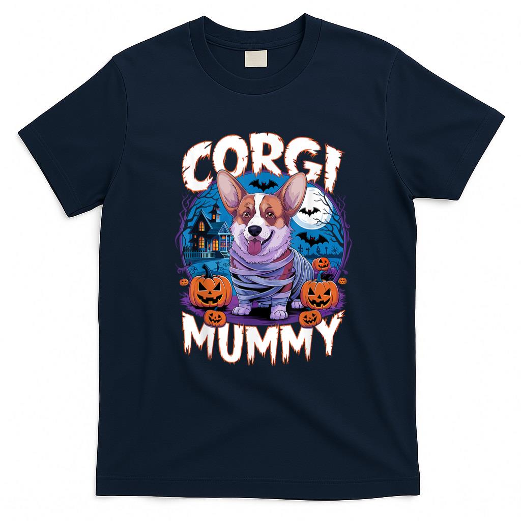 Pet Mom Halloween Shirt - Corgi Mummy Scary Halloween Costume Dog Owner Welsh Corgi T-Shirt