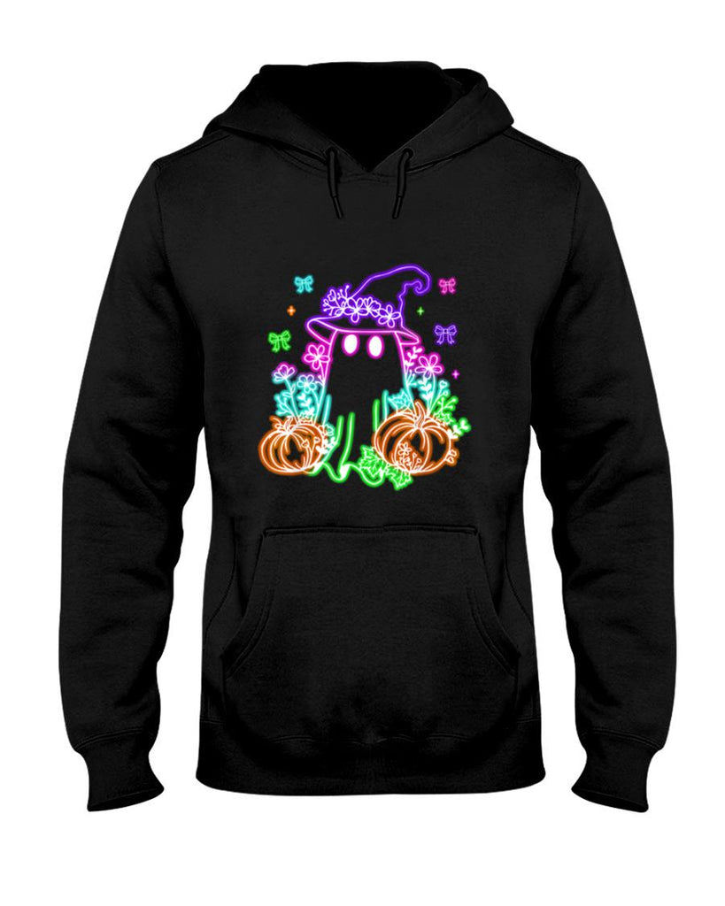 Halloween Shirt - Cute Boo Halloween Ghost Witch Pumpkin Trendy Halloween Neon T-Shirt