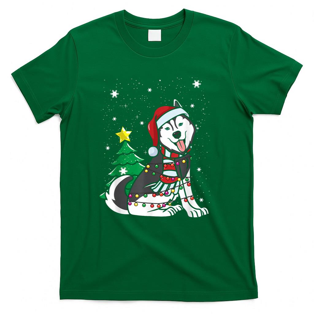 Funny Siberian Husky Christmas Dog Lover T-Shirt for Men Women