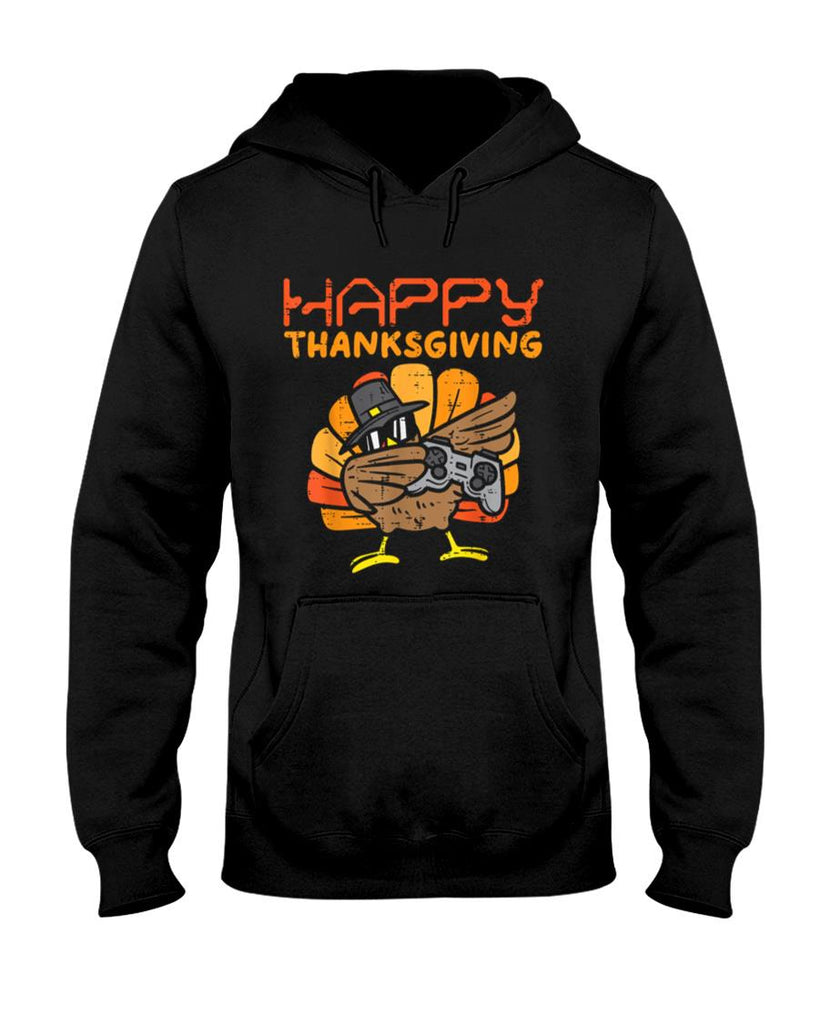 Happy Thanksgiving Dabbing Gamer Turkey Kids Boys Girls Men T-Shirt
