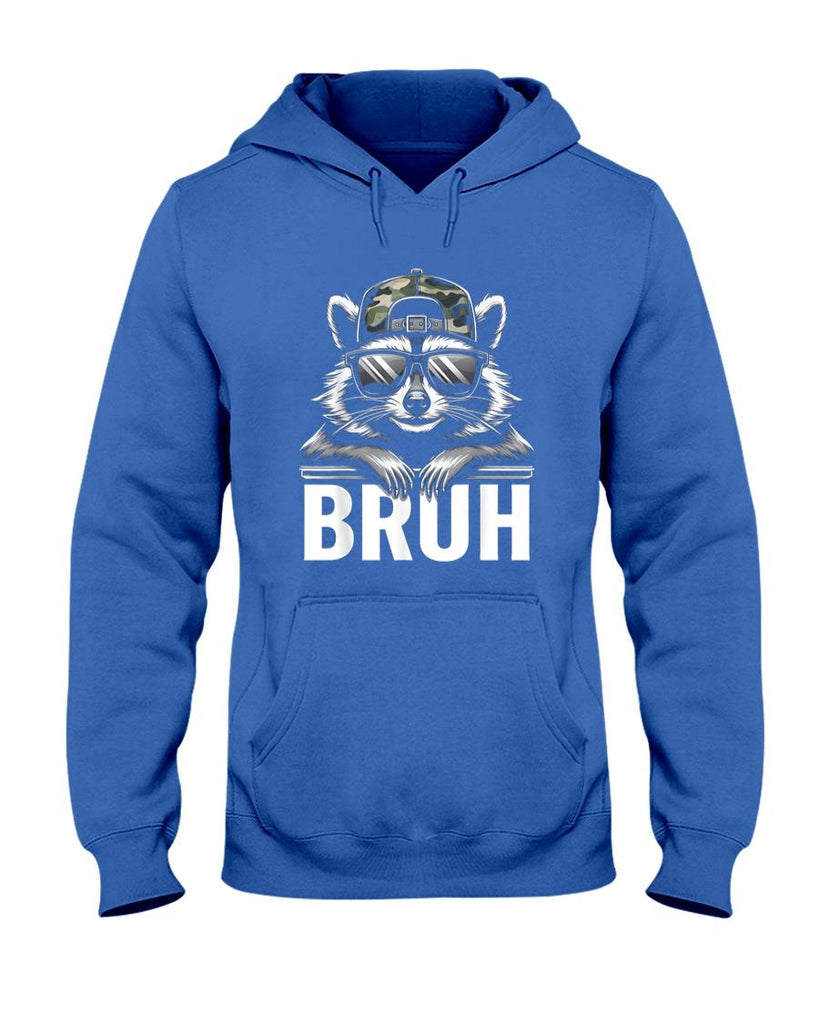 Funny Tees - Bruh Raccoon Trash Racoon Camo Hat Youth Teens Kids Slang T-Shirt