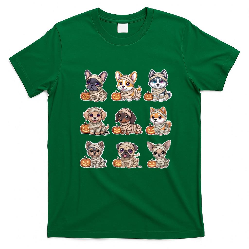 Pet Mom Halloween Shirt - Cute Puppy Mummy Halloween Dogs Frenchie Corgi Dachshund Pug Long Sleeve T-Shirt