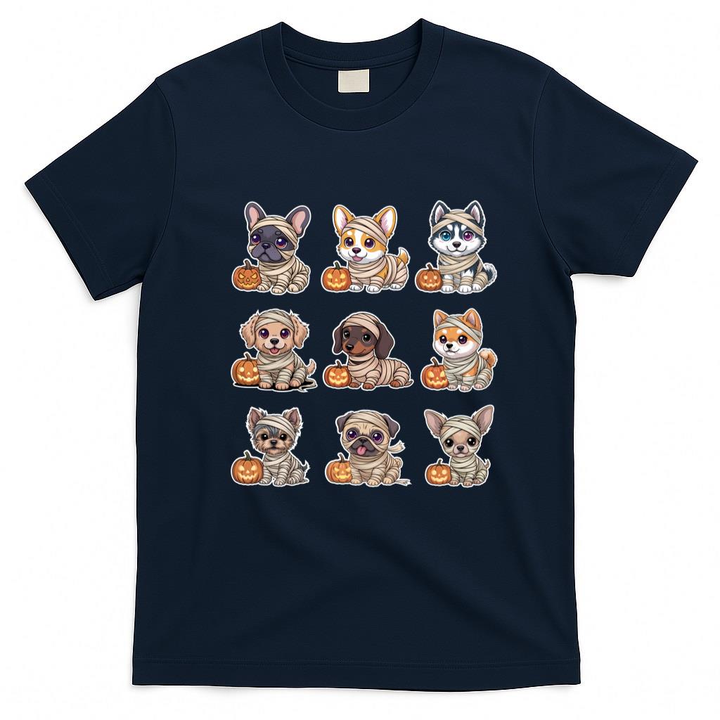 Pet Mom Halloween Shirt - Cute Puppy Mummy Halloween Dogs Frenchie Corgi Dachshund Pug Long Sleeve T-Shirt