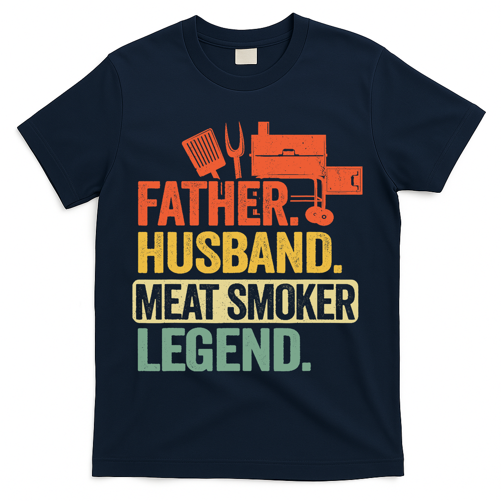 Father Husband Meat Smoker Legend Grilling Dad Meat Smoking T-Shirt