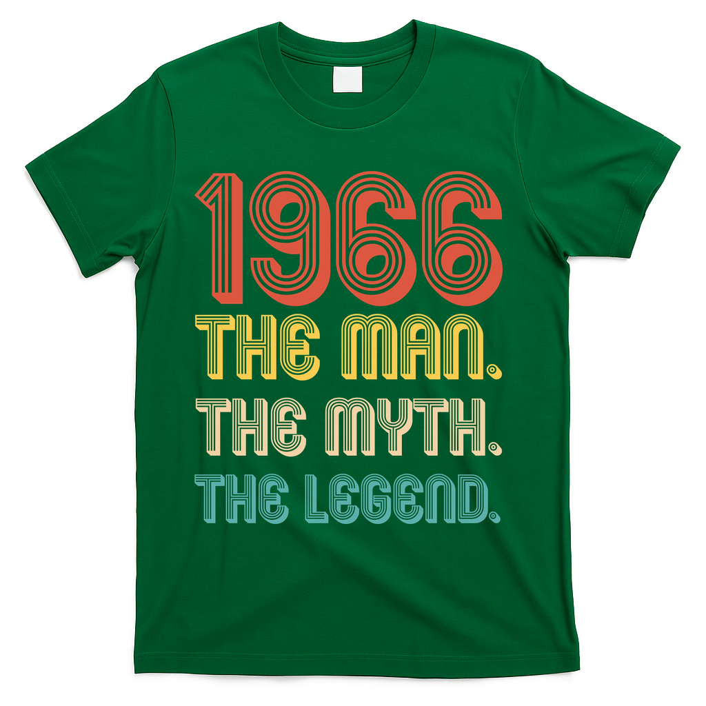 60th Birthday 1966 The Man Myth The Legend T-Shirt - Green