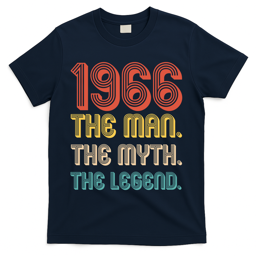 60th Birthday 1966 The Man Myth The Legend T-Shirt - Navy
