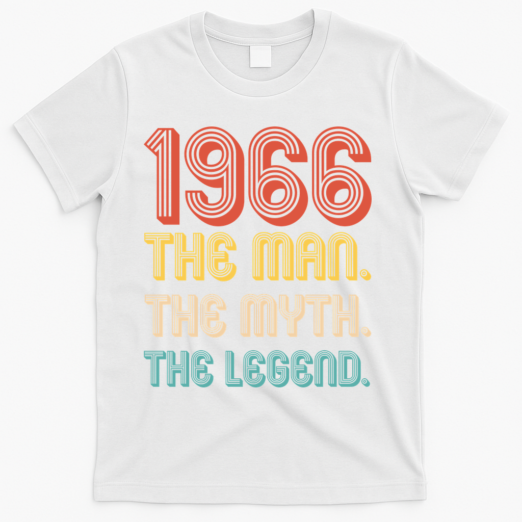 60th Birthday 1966 The Man Myth The Legend T-Shirt - White