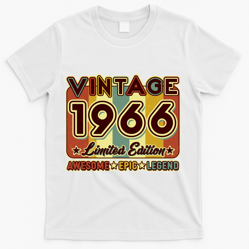 60th Birthday Vintage 1966 Limited Edition Awesome Epic Legend T-Shirt - White