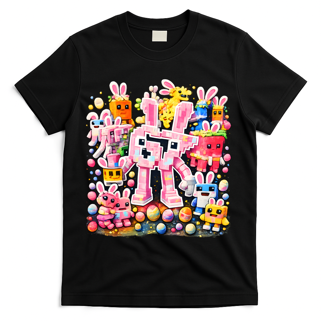 6-7 Easter Bunny Brainrot Funny 67 Meme T-Shirt - Black