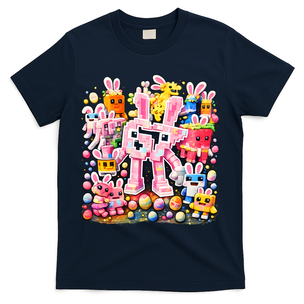 6-7 Easter Bunny Brainrot Funny 67 Meme T-Shirt - Navy