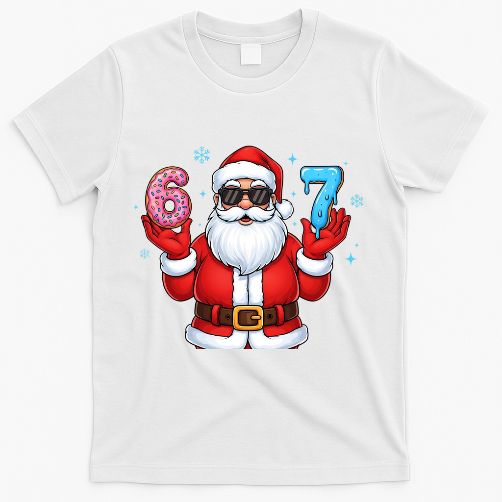 6-7 Meme Cool Santa Claus 67 T-Shirt - White