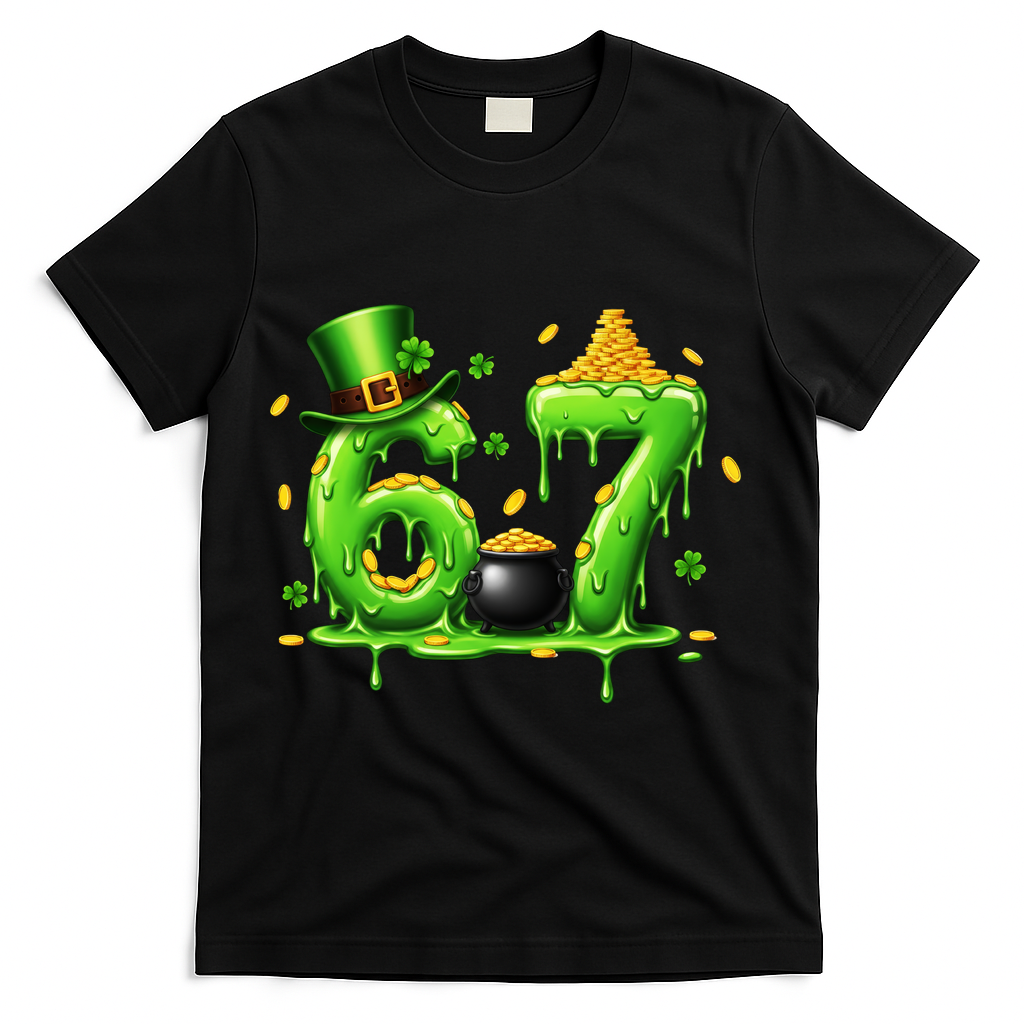 6-7 Meme St Patrick's Day 67 T-Shirt - Black