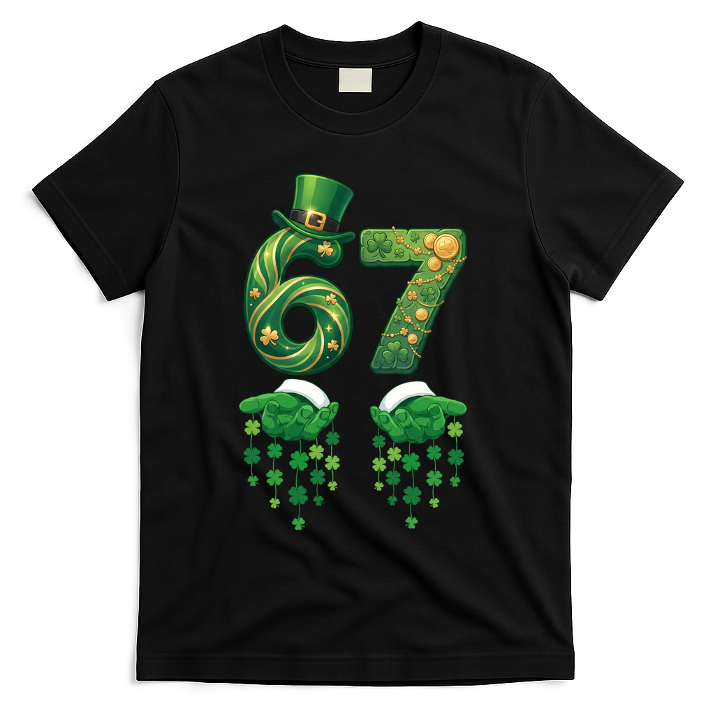 67 St Patricks Day Six Seven T-Shirt - Black
