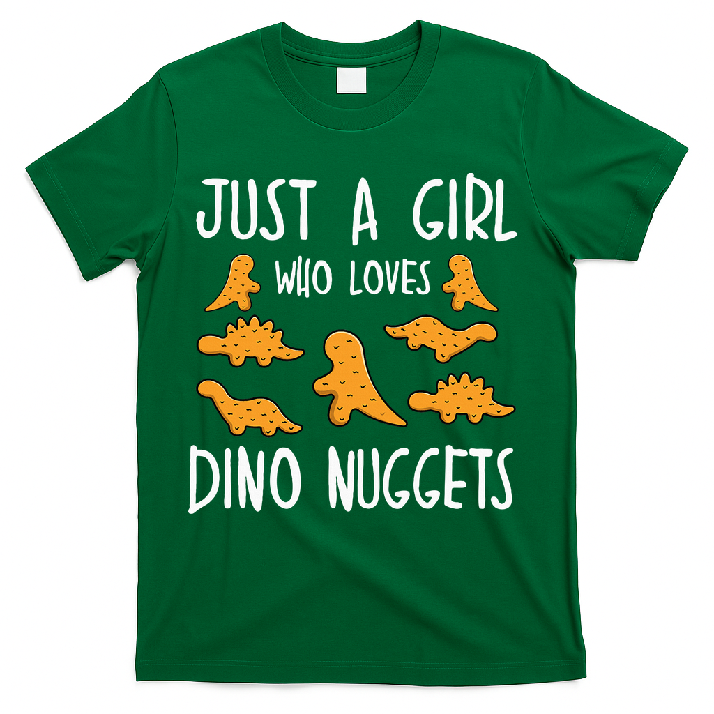 Just A Girl Who Loves Dino Nuggets Merch Chicken Nuggets T-Shirt