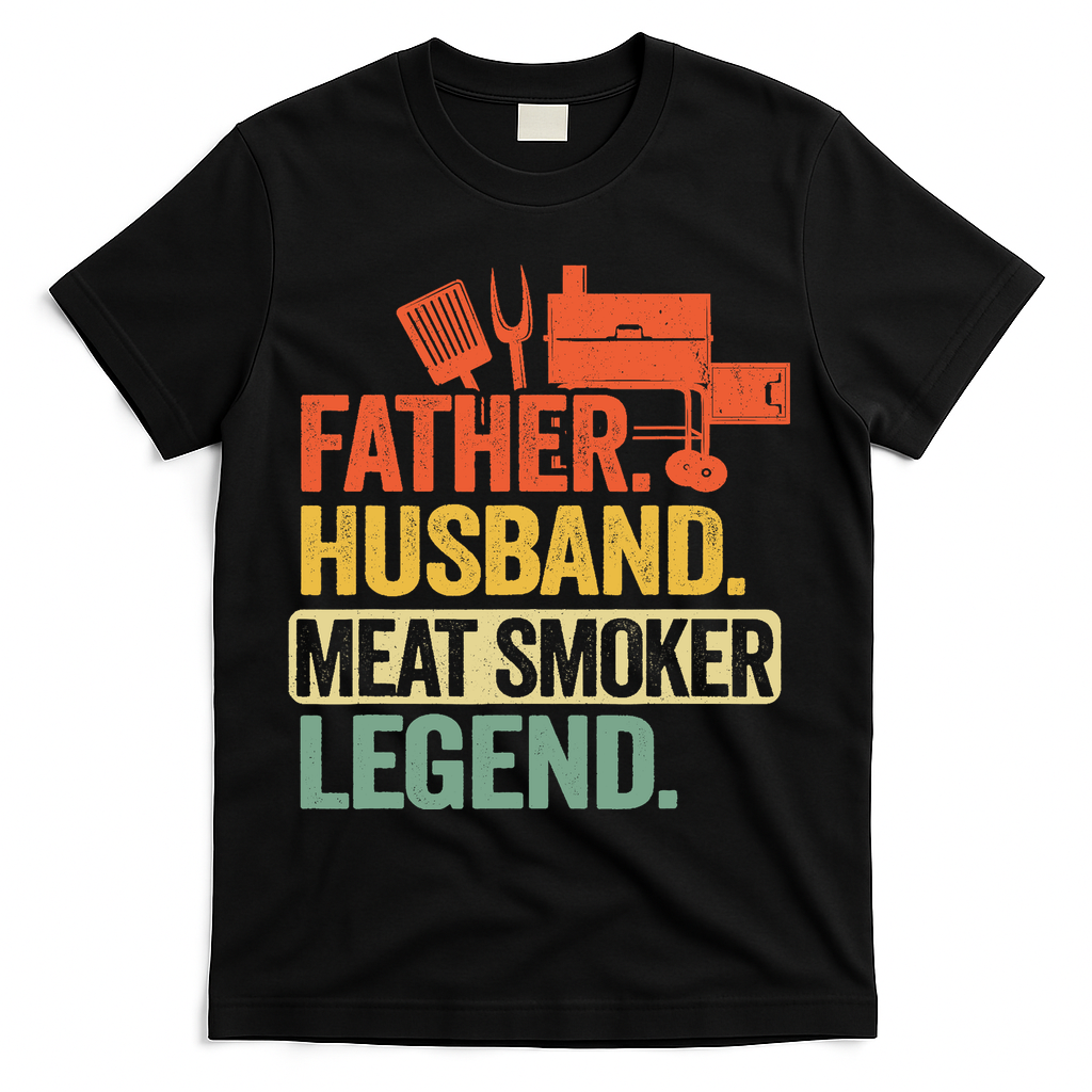 Father Husband Meat Smoker Legend Grilling Dad Meat Smoking T-Shirt