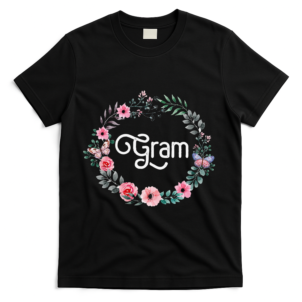 Perfect Mother's Day Gifts For Grandma Floral Gram T-Shirt