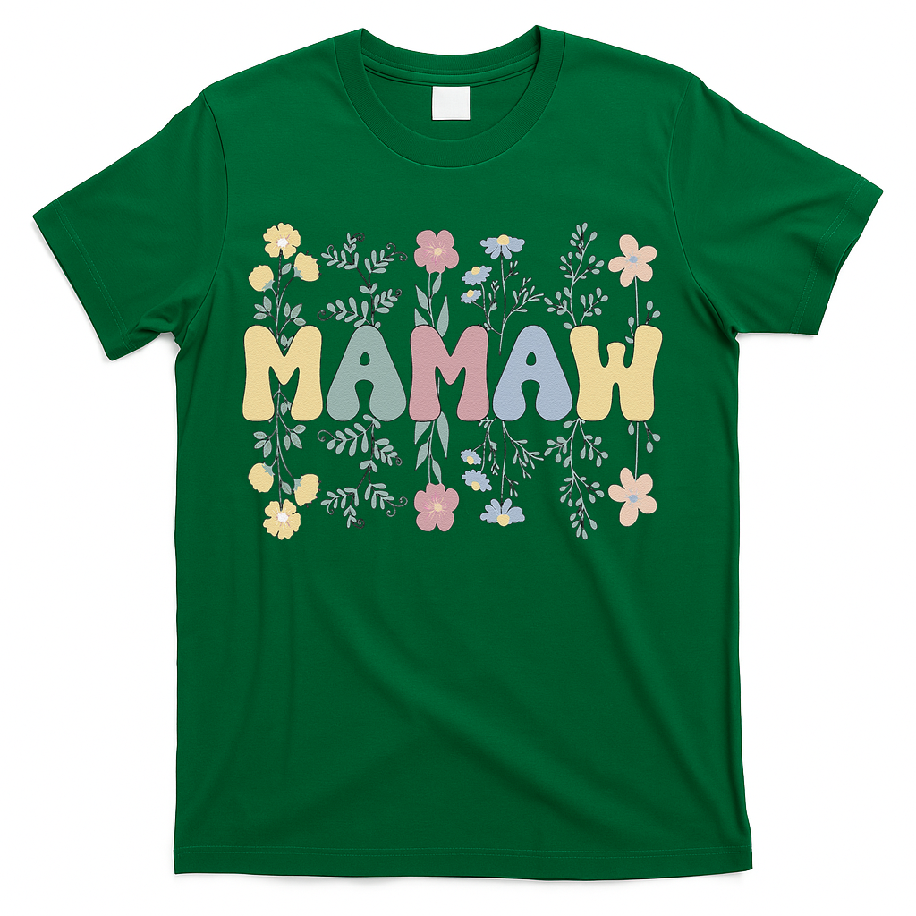 Groovy Mamaw Grandmother Flowers Mamaw Grandma T-Shirt