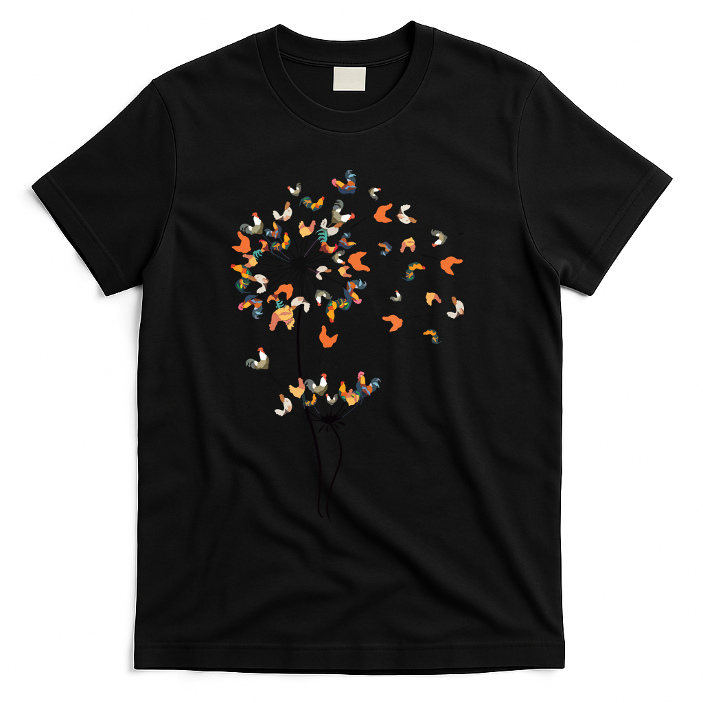 Dandelion Chicken Flower Shirts Floral Chicken Tree Lover T-Shirt