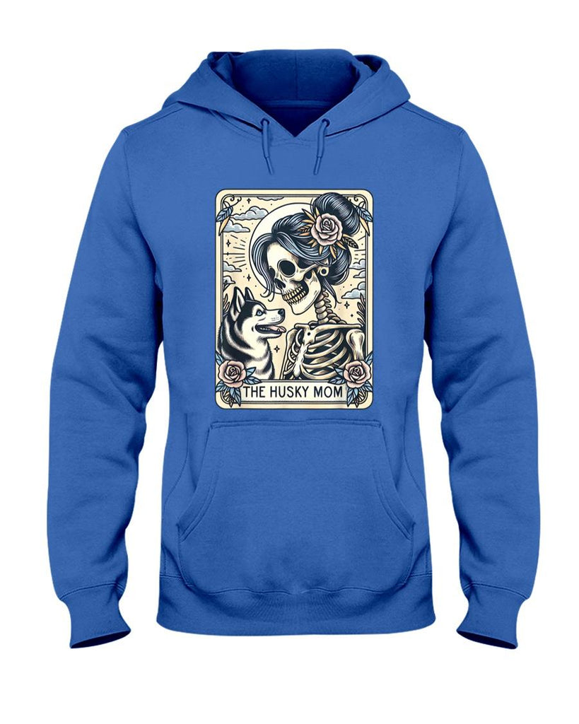 Pet Mom Halloween Shirt - Cute Siberian Husky Mom Tarot Card Skeleton Husky Mama Dog T-Shirt