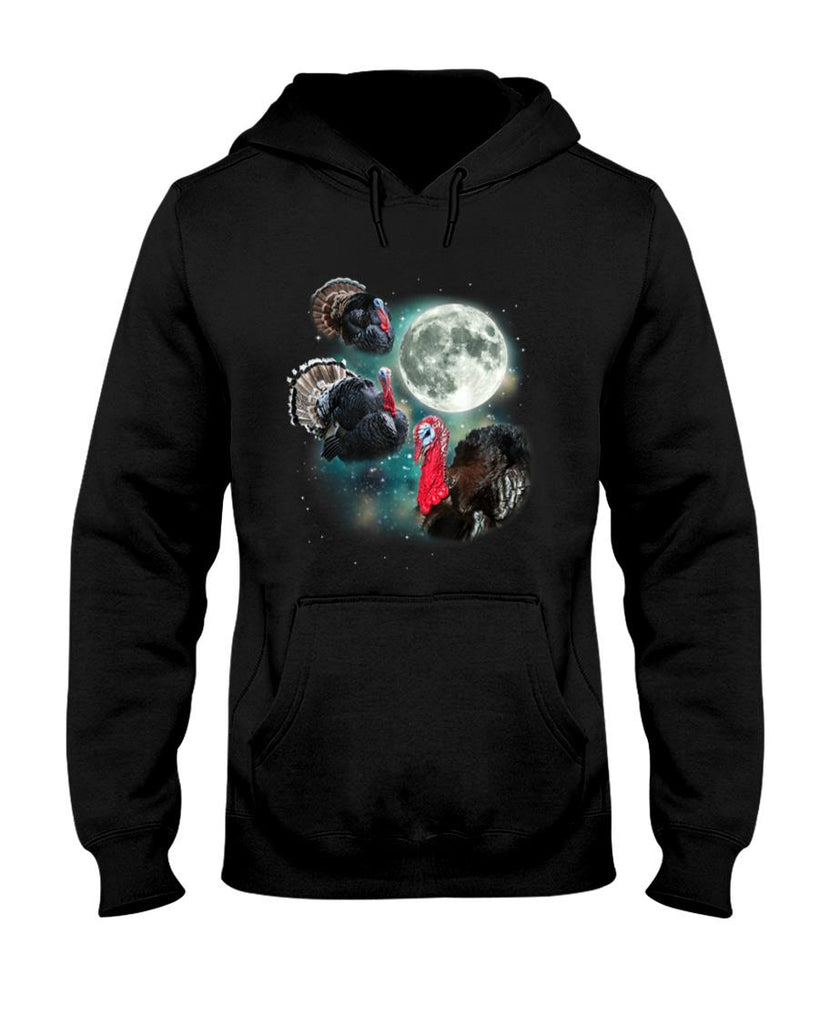 Three Turkey Moon Funny Weird Cursed Parody Thanksgiving T-Shirt
